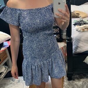 Blue and white summer dress